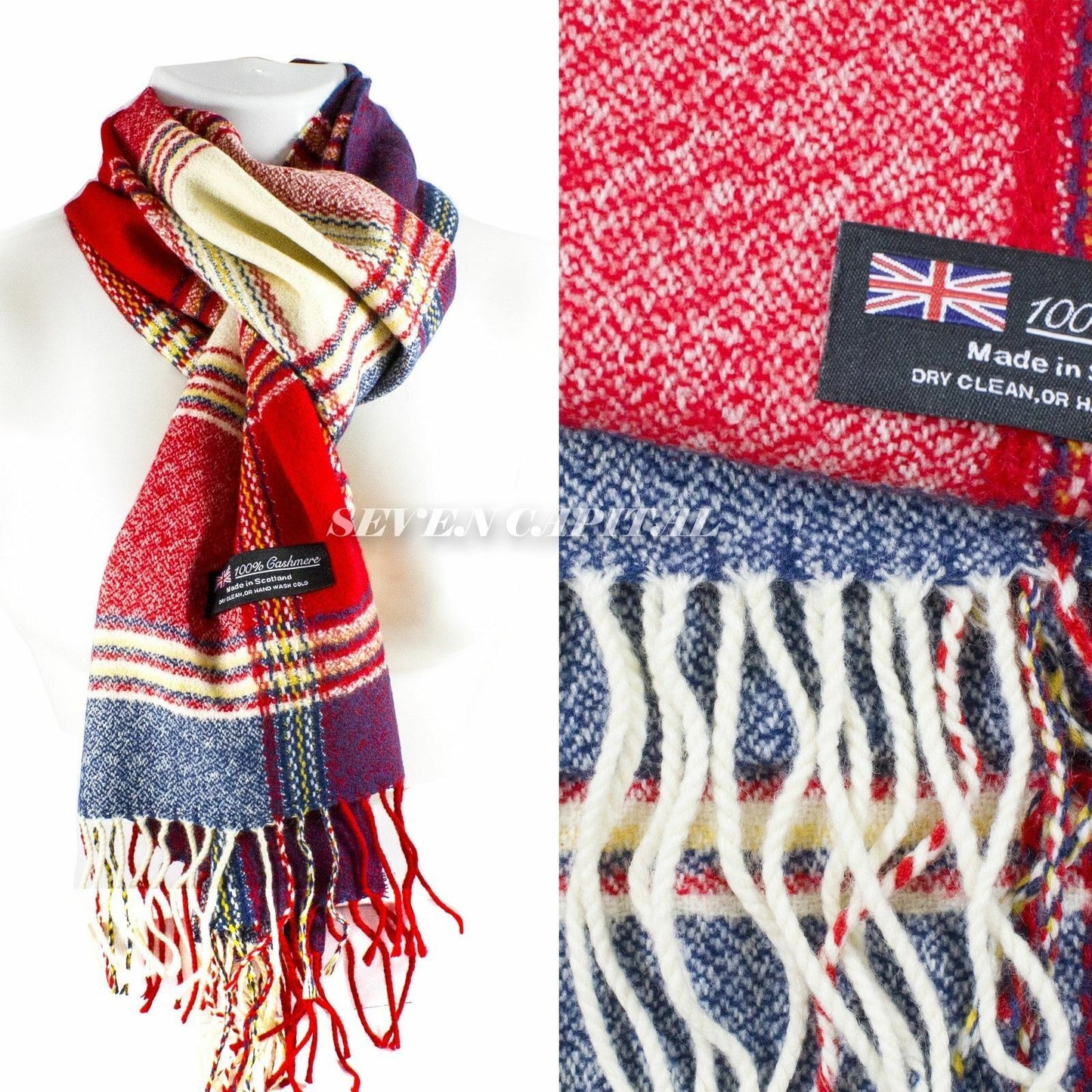 CASHMERE Scarf Scarves Plaid Wool