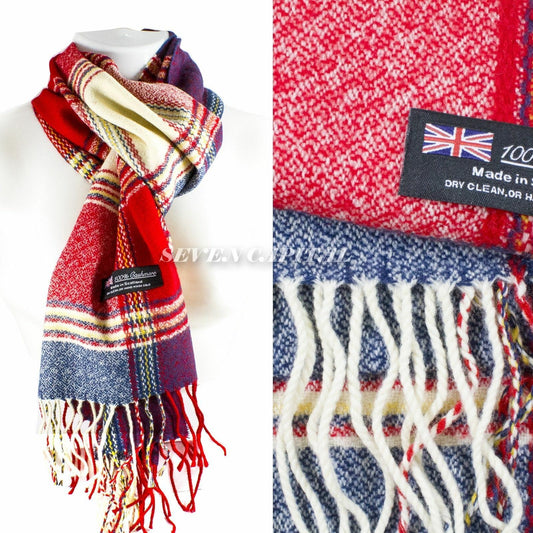 CASHMERE Scarf Scarves Plaid Wool