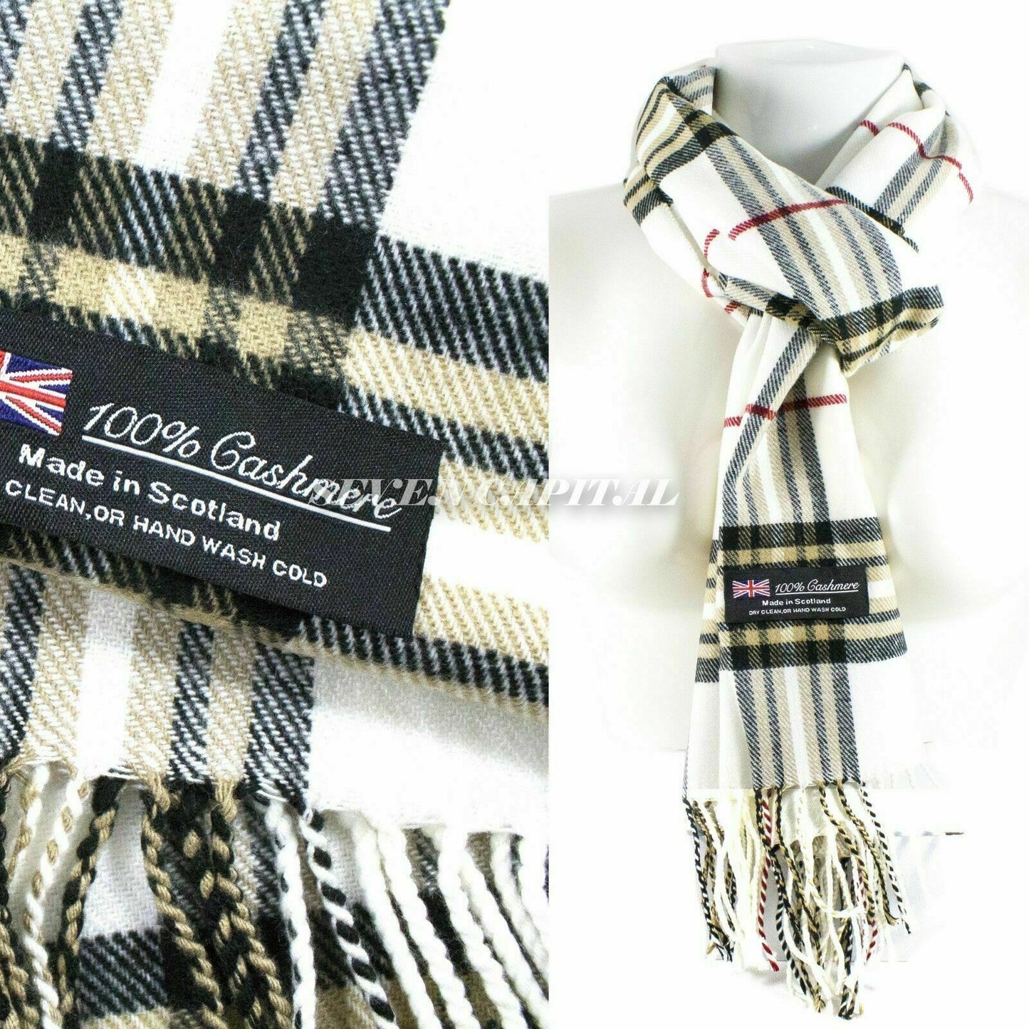 CASHMERE Scarf Scarves Plaid Wool