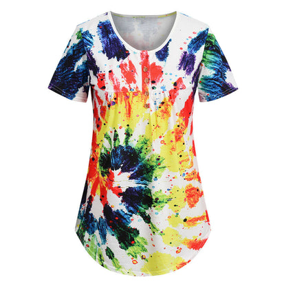 Summer Tie Dye Short Sleeve T-Shirt