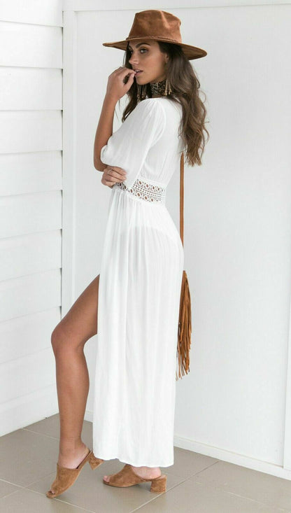 Casual Summer Boho Beach Long Maxi Slit Dress