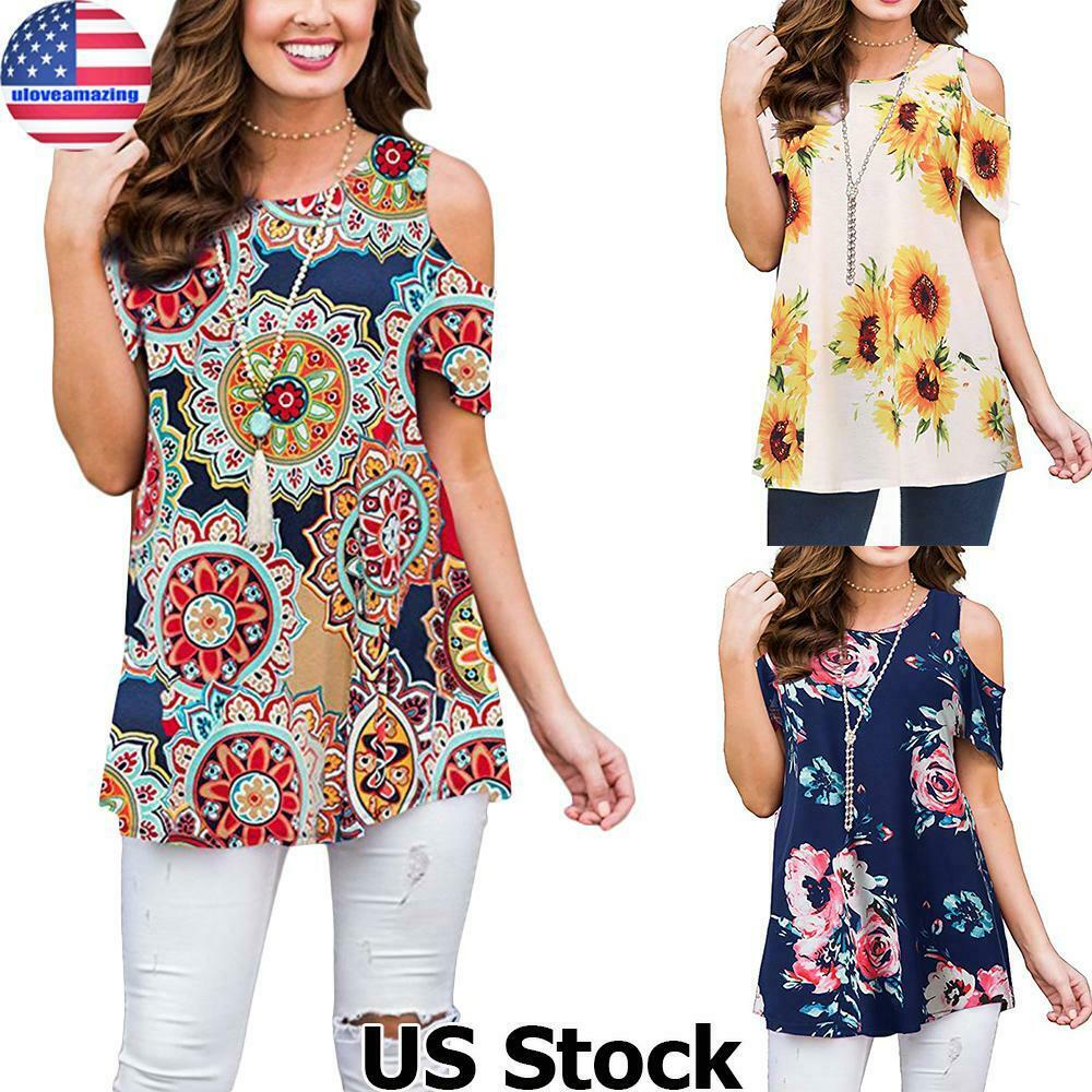 Women Cold Shoulder Printed Tops