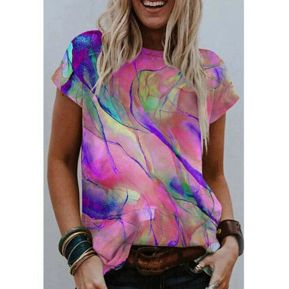 Short Sleeve Casual Tie-dye T Shirt