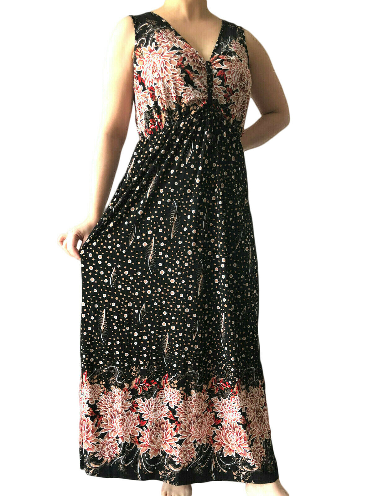 Women Summer Boho Floral Long Maxi  Dress