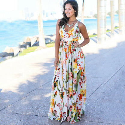 Women's Boho Floral Maxi Dress