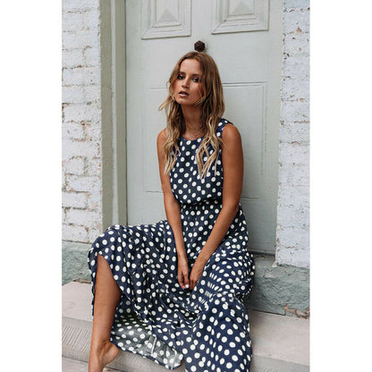 Summer Polka Dot Maxi Dress