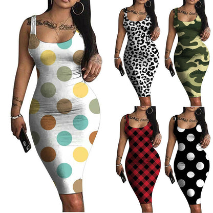 Women Print Bodycon Pencil Dress