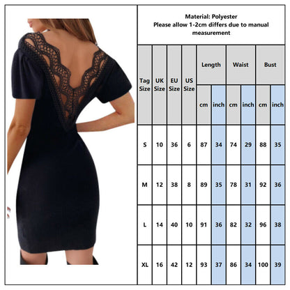 Women's Lace V Neck Bodycon Mini Dress