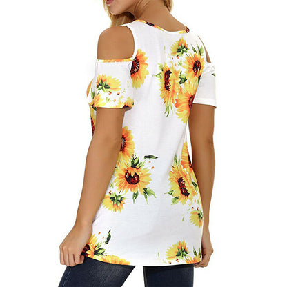 Women Cold Shoulder Printed Tops