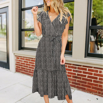 Women's Casual Summer Polka Dot Midi Dress