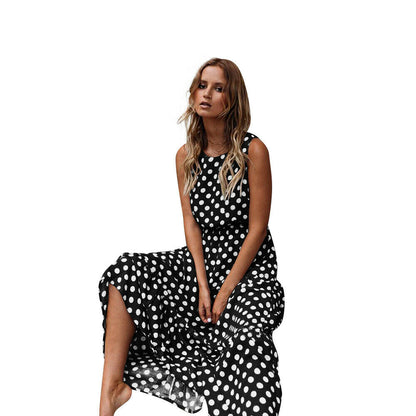 Summer Polka Dot Maxi Dress