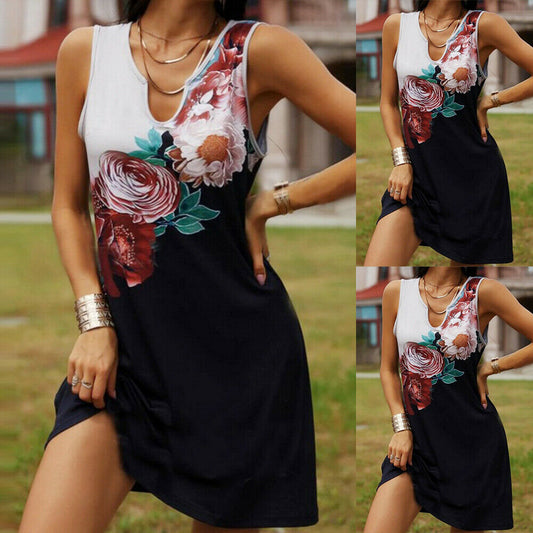 Casual Floral Loose Short Sundress