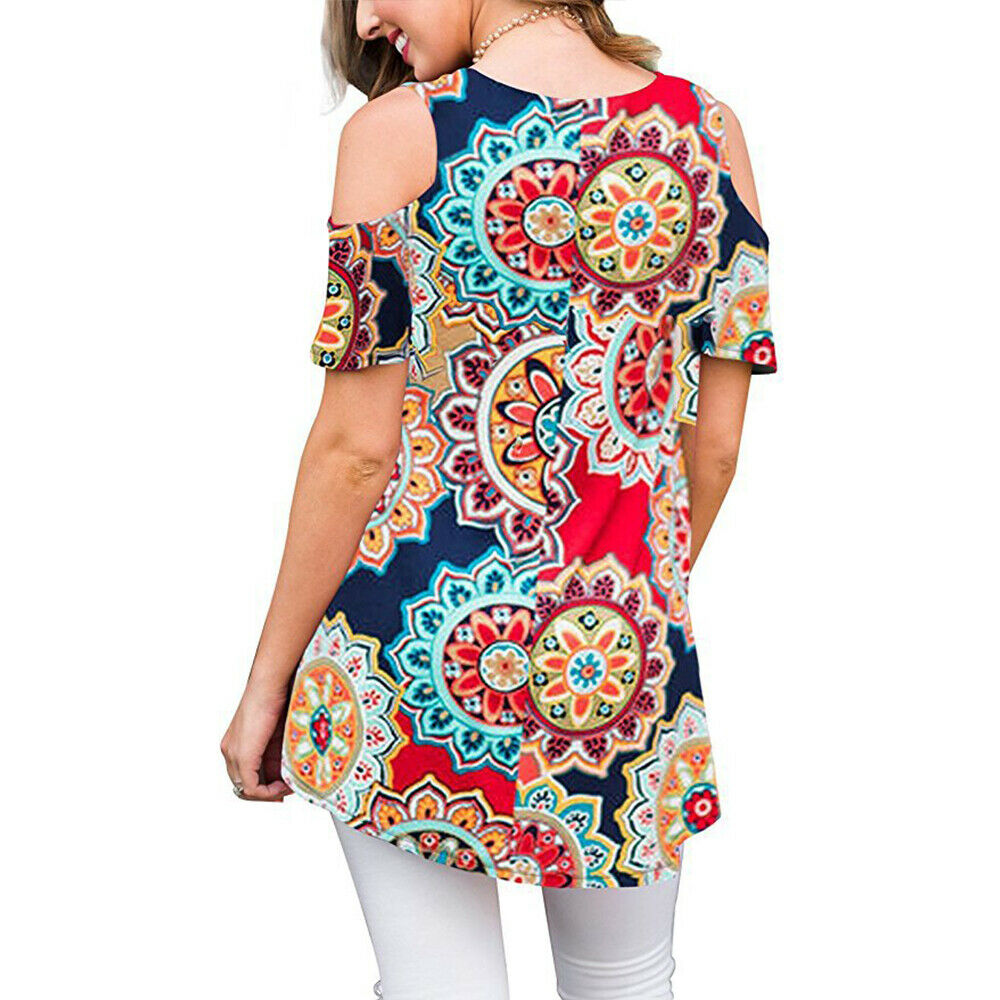 Women Cold Shoulder Printed Tops