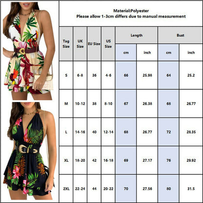 Womens Sleeveless Floral Boho Mini Dress