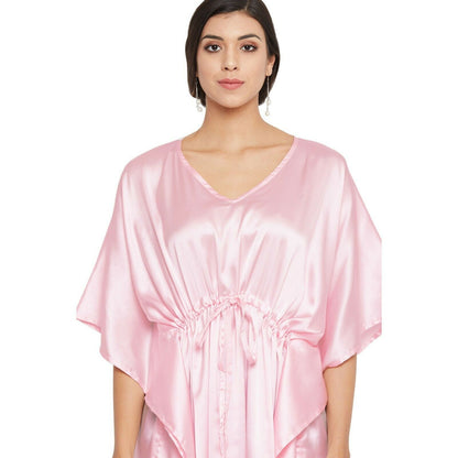 Women Kaftan Satin Kimono Sleeve Evening Gown