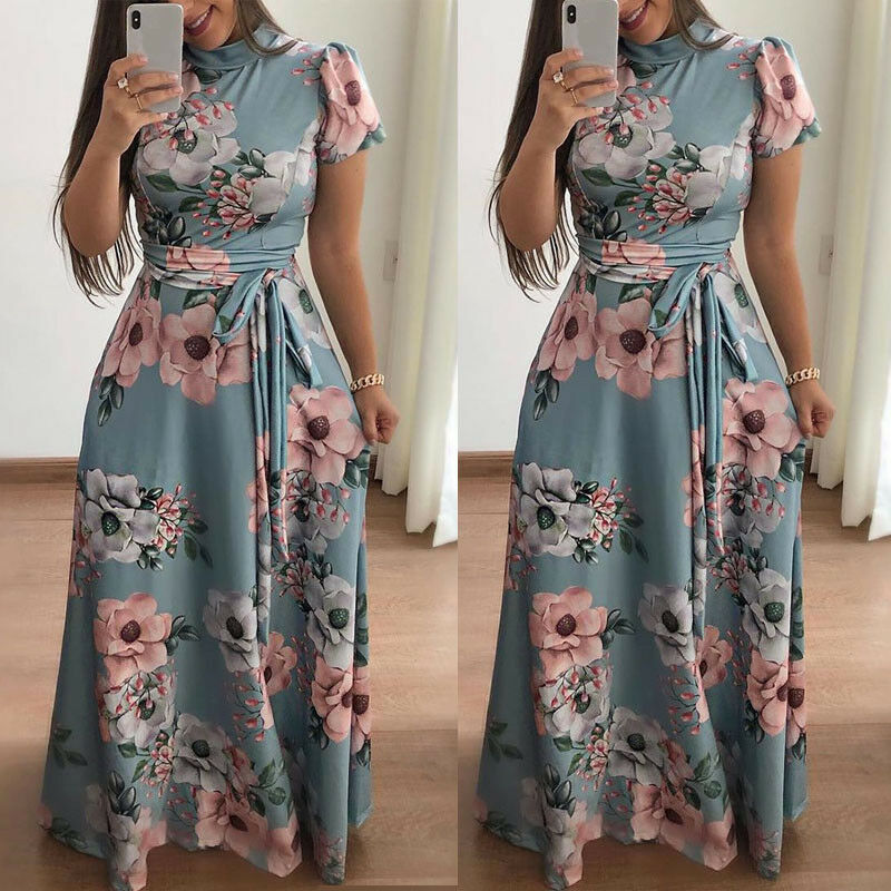 Women's Boho Floral Long Maxi