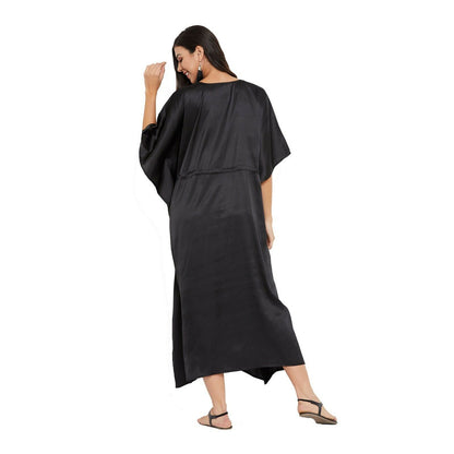 Women Kaftan Satin Kimono Sleeve Evening Gown