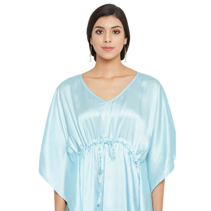 Women Kaftan Satin Kimono Sleeve Evening Gown