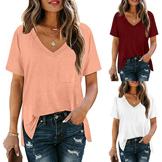 Casual Loose Blouse Pocket Top