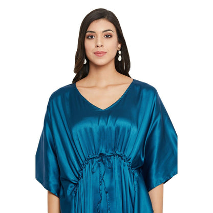 Women Kaftan Satin Kimono Sleeve Evening Gown