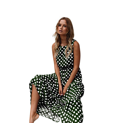 Summer Polka Dot Maxi Dress