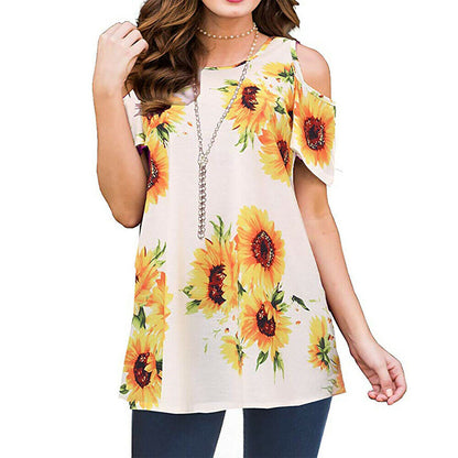 Women Cold Shoulder Printed Tops