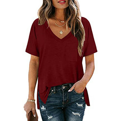 Casual Loose Blouse Pocket Top