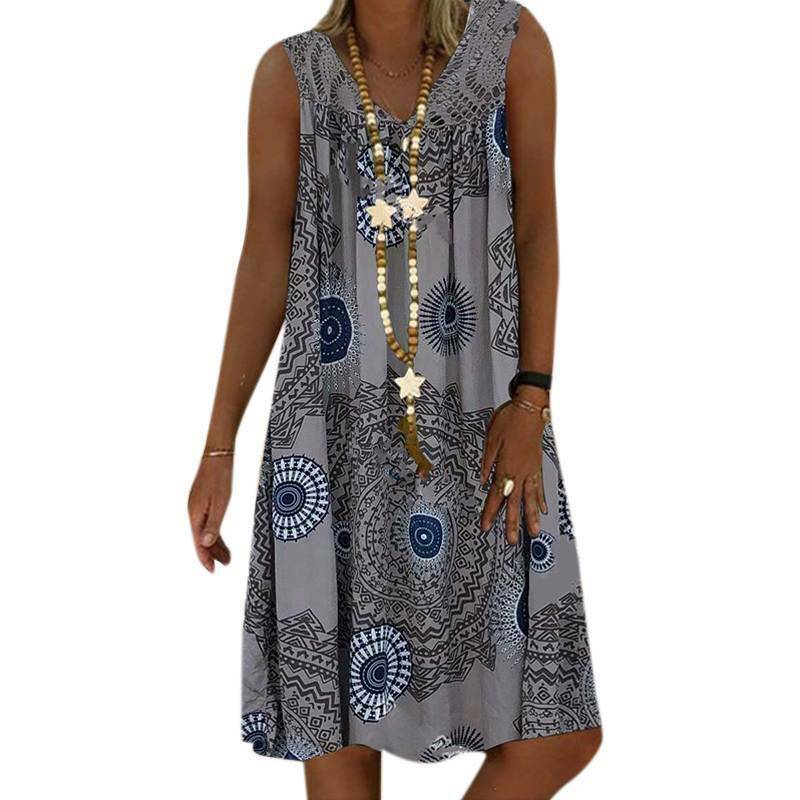 Women Sleeveless Tank Tunic Dress