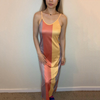 Summer Gradient Long Rainbow Maxi Dress