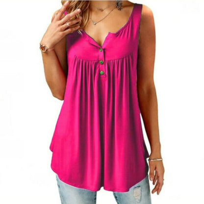 Sleeveless Casual V Neck T Shirt