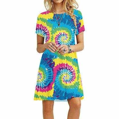 Floral Beach A Line Mini Dress