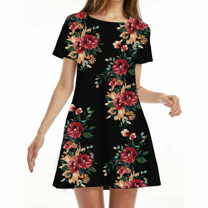 Floral Beach A Line Mini Dress