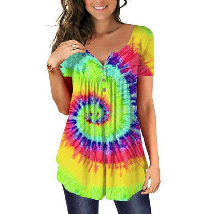 Summer Tie Dye Short Sleeve T-Shirt