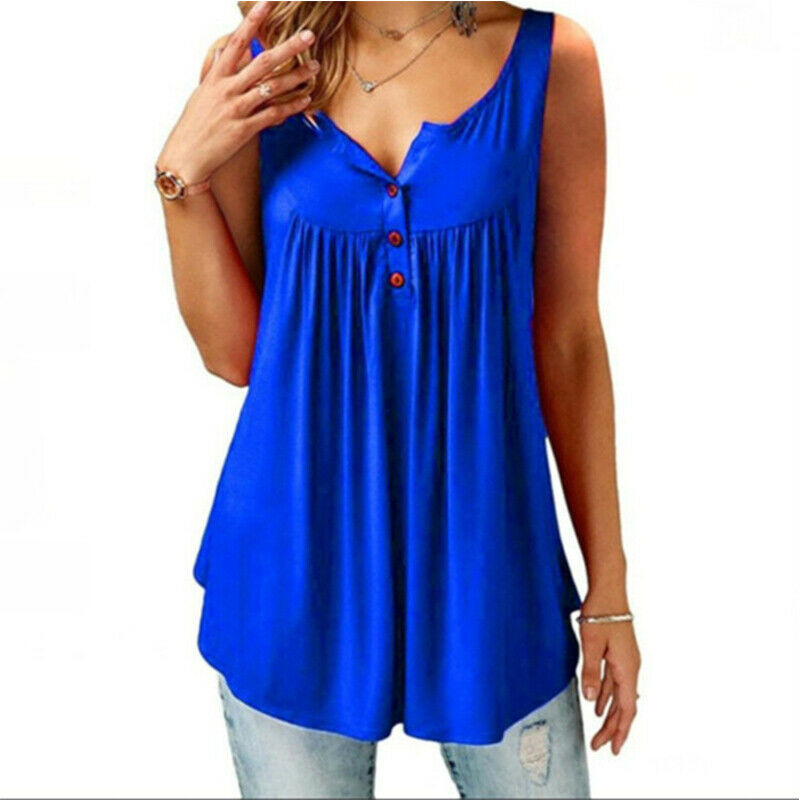 Sleeveless Casual V Neck T Shirt