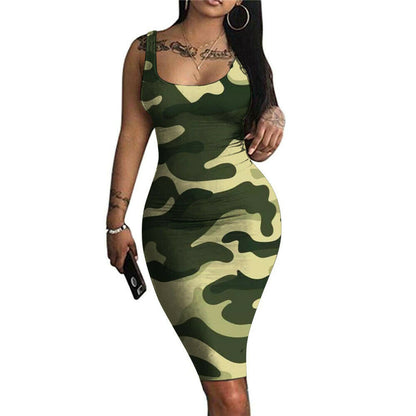 Women Print Bodycon Pencil Dress