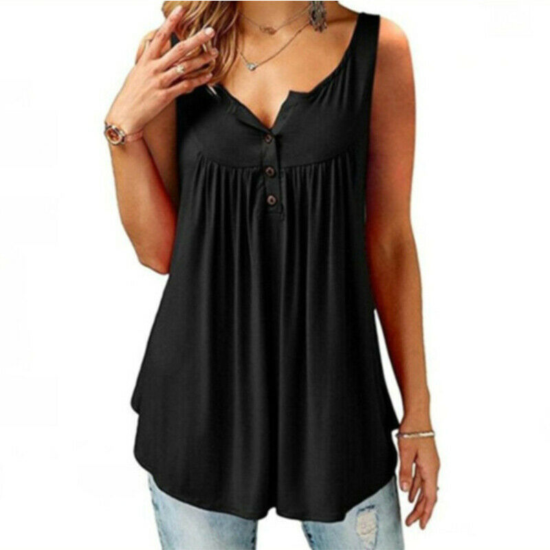 Sleeveless Casual V Neck T Shirt