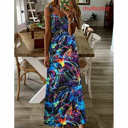 Floral Slim Club Loose Long Dress