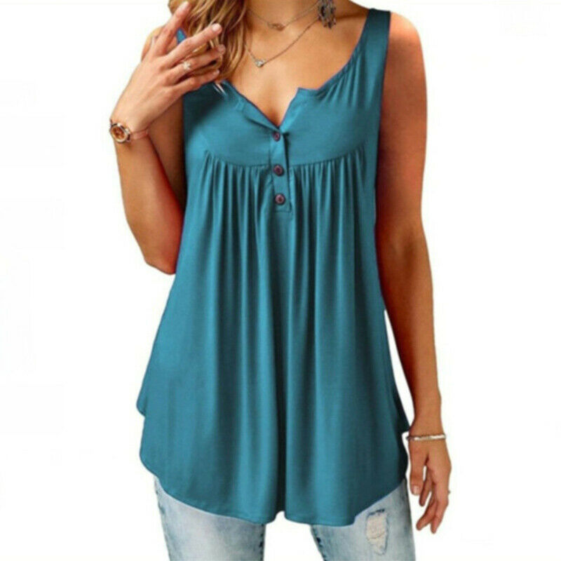 Sleeveless Casual V Neck T Shirt