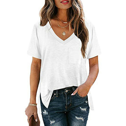 Casual Loose Blouse Pocket Top